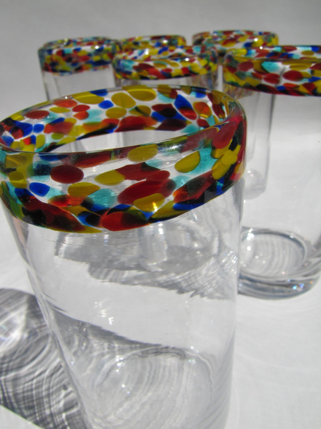 Set Of 8 Funky Drinking Glasses in Murano Style by DuckyJoesCurios