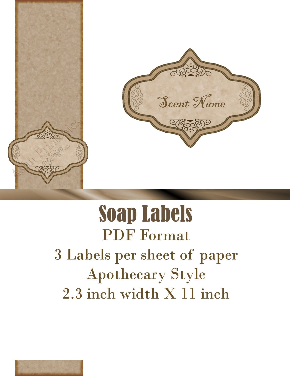 Printable Soap Labels Apothecary style
