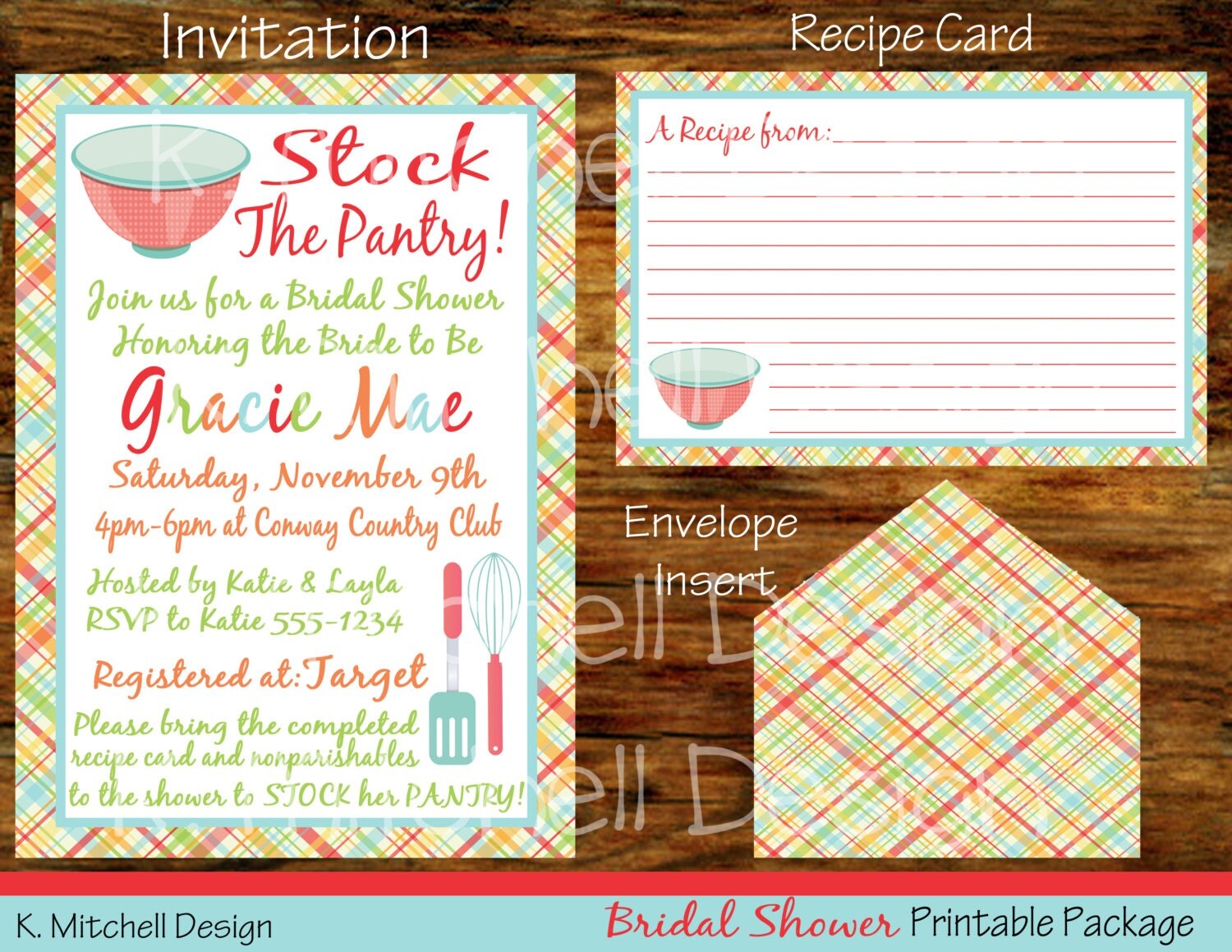 Stock the Pantry Bridal Shower Package by KMitchellDesign on Etsy