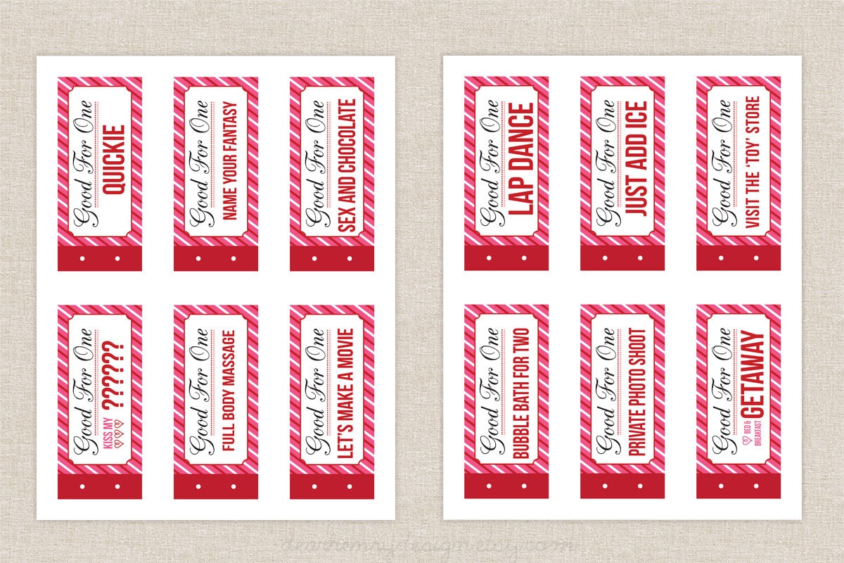 Naughty Coupon Book Printable Valentine S Day By Dearhenrydesign