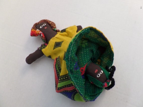 Vintage Jamaican Handmade Doll Two in One Folk by TheFlyingHostess