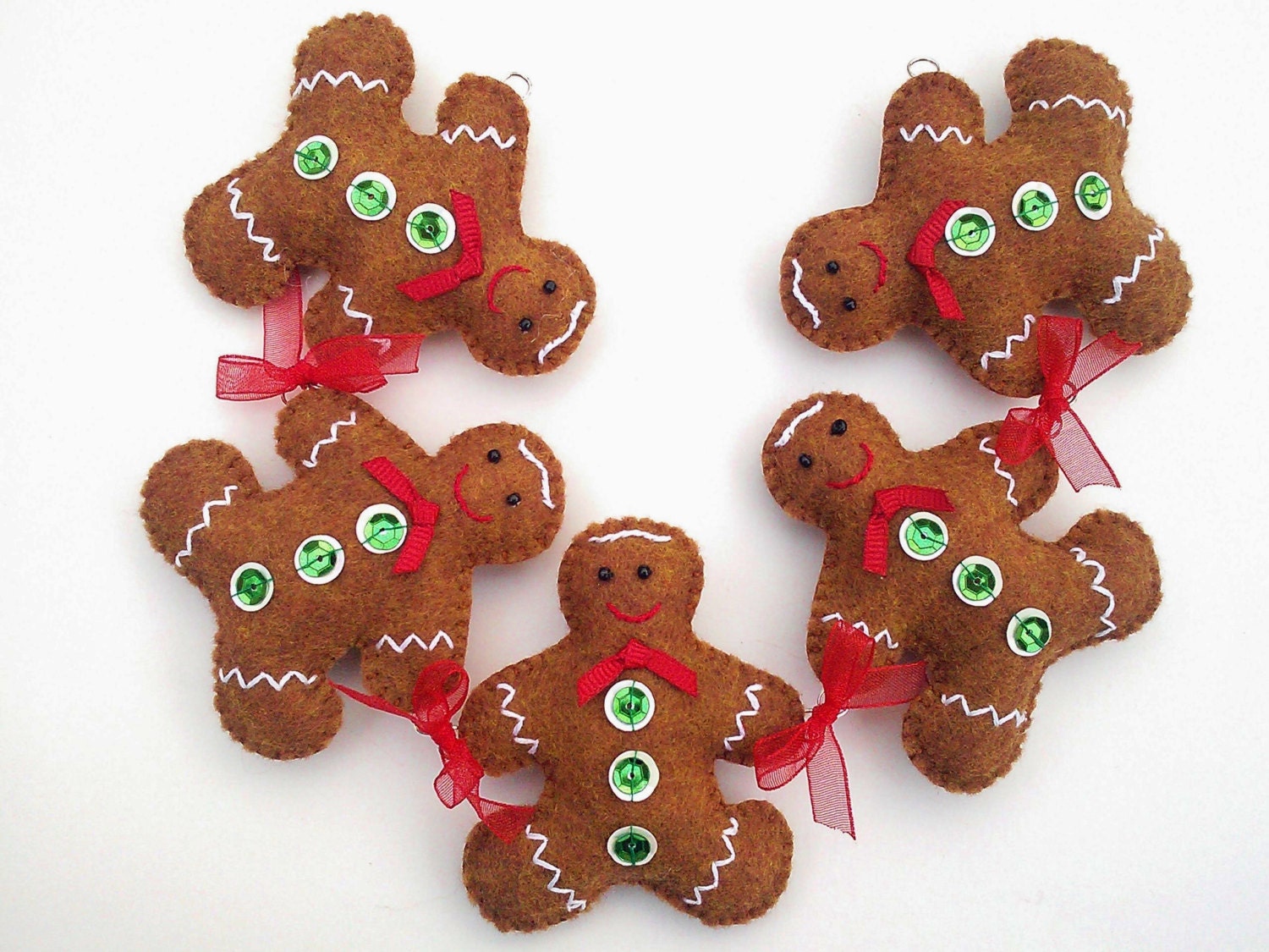 Felt Gingerbread Man Garland Christmas Garland Gingerbread 8032