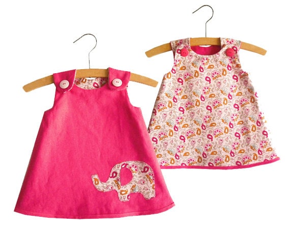 Size 0-24 months/Reversible A Line Dress Pattern/ Toddler