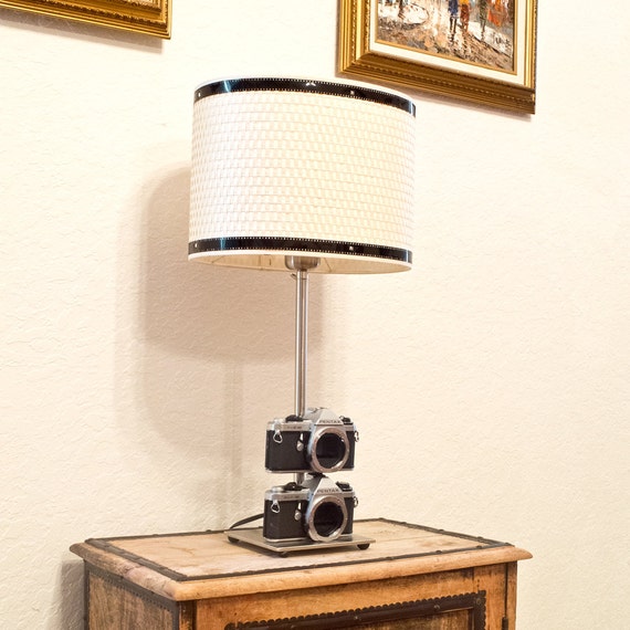 Vintage Camera Lamp made with 2 Pentax ME super Vintage