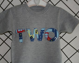 Boys Clothes, Boys birthday tshirt, boys age, boys short sleeved T shirt, cars fabric, 1st 2nd 3rd 4th 5th 6th 7th kids birthday
