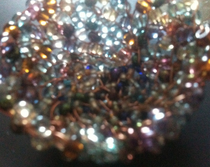 multicolor glass beaded miniature wire basket