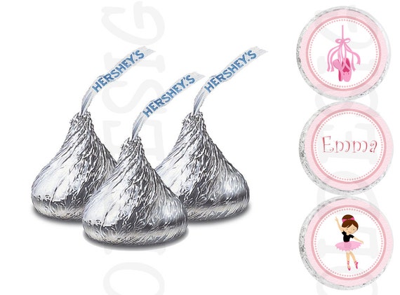 Ballerina Hershey Kisses labels - ballerina birthday party - ballerina sticker - pink ballerina party Il_570xn