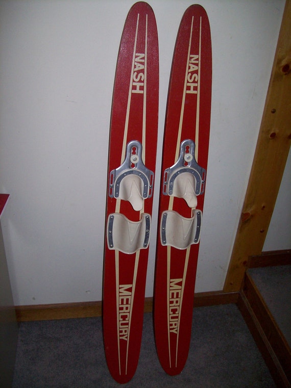 Vintage Wood Mercury Nash Water Skis by Lovegreenglass on Etsy