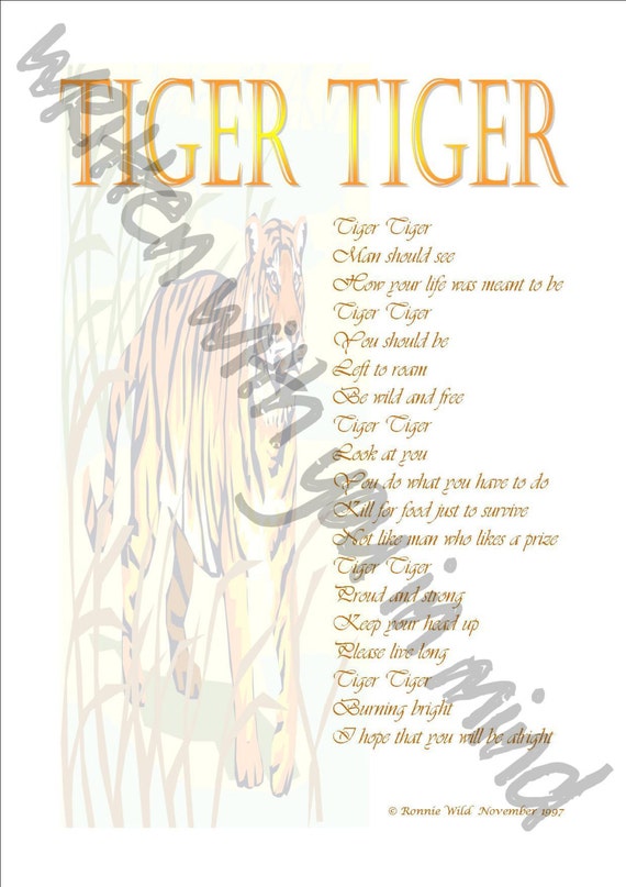 Tiger Tiger A poem written by Ronnie Wild