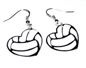Heart Shaped Volleyball Earrings Handmade Plastic Charms