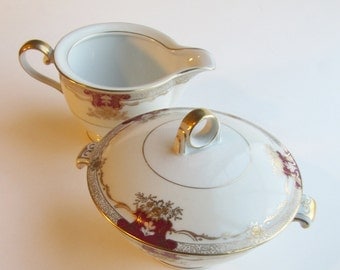 Meito China Ivory Cream and Covered Sugar Set