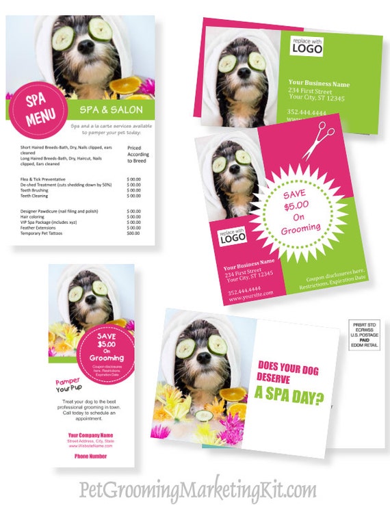 Items similar to Dog Grooming Business Marketing Kit Templates and
