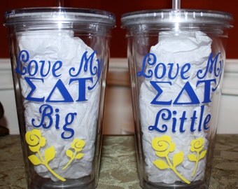 Sigma Delta Tau - Love My Big...OR...Love My Little Sorority Tumbler - Personalized