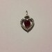 Ruby Diamond Pendant Sterling Silver Enhancer Slide Charm Italian Italy 925 Necklace Jewlery Womens Gift Modernist Mod Boho Victorian Heart
