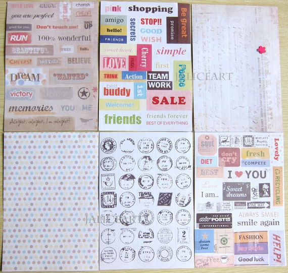 vintage deco sticker set stamp style planner sticker 6