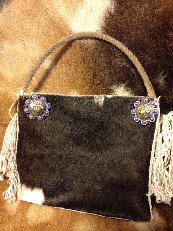 Hair on Hide Cowhide Purse Black or Brown by ShiningN on Etsy