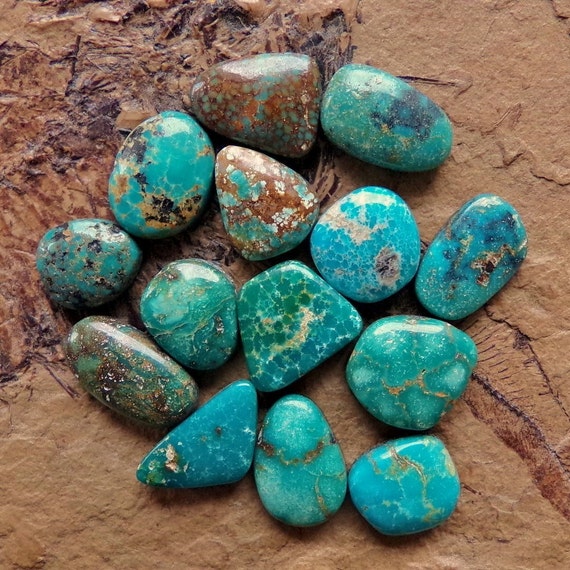 Kingman Turquoise Cabochon Lot Natural by CabsRUs on Etsy