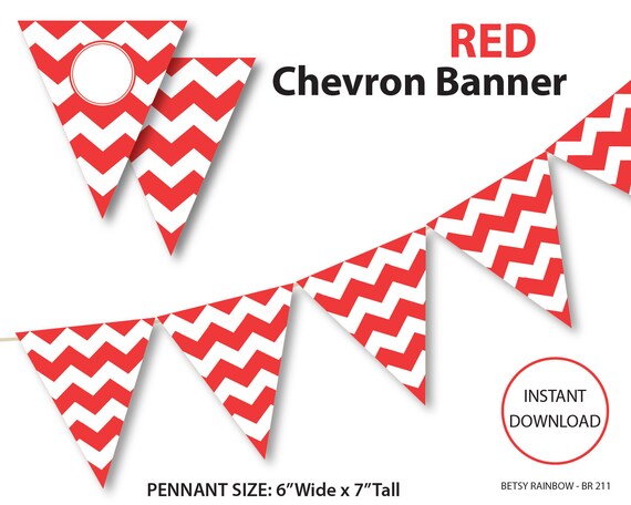 Red banner chevron banner bunting banner red chevron