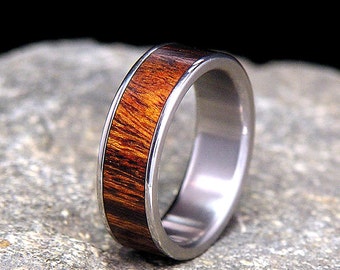 Desert Ironwood Wood InlayTitanium Wood Wedding Band or Ring