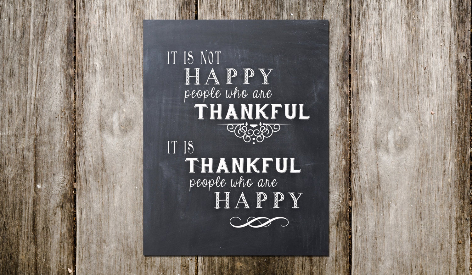 It is not Happy People Who are Thankful Art Print Thankful