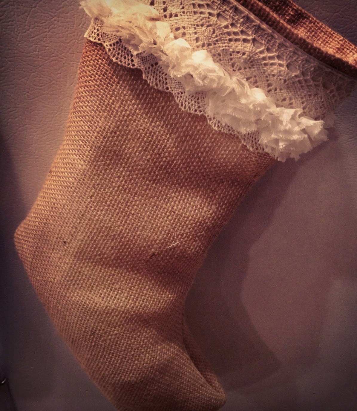 Burlap Christmas Stocking