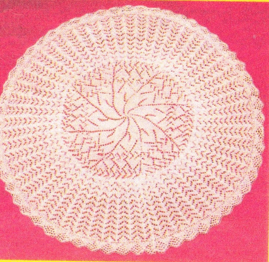 Baby lace circular shawl vintage knitting pattern