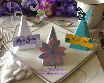 Pyramid Favor Box Pyramid Favor Boxes Pyramid Favors Place Card Holder Wedding Place Card Place Cards Wedding