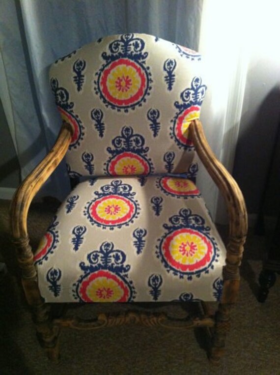 Items similar to Reupholstered Antique Chair on Etsy