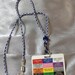 kumihimo break away lanyard blue and silver with silver blue/black lamp works and choice of one charm