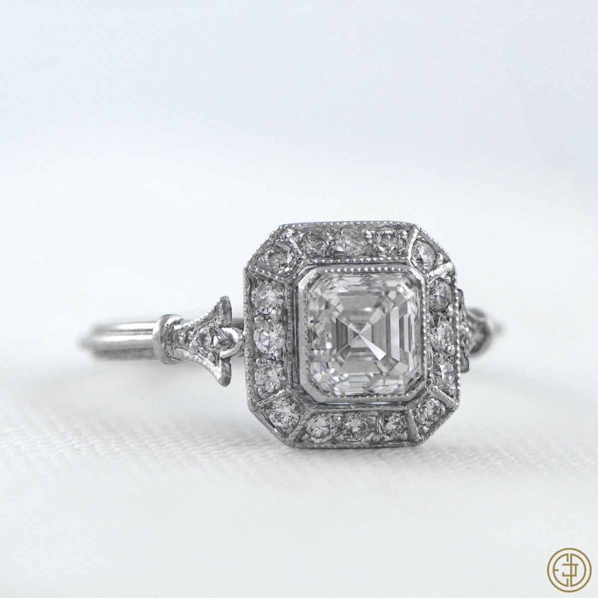 Large Asscher Cut Diamond In A Vintage Setting 3