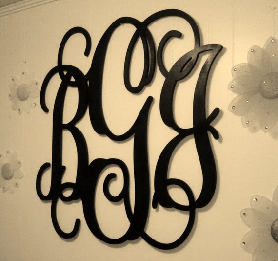 26 PAINTED Wood Monogram Initials Wall Decor by CraftyMonograms