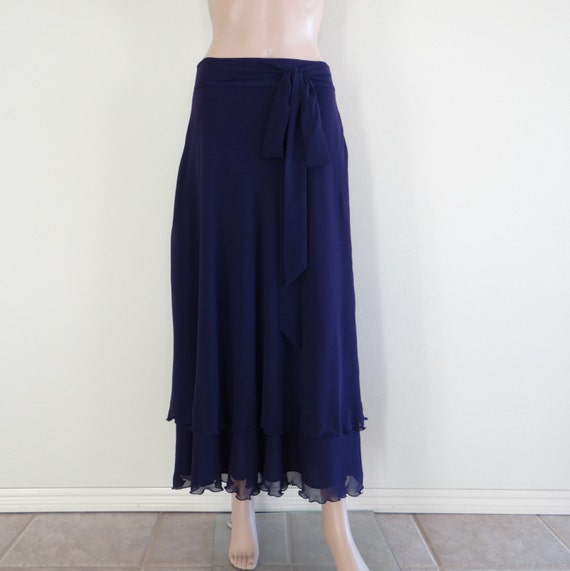 Evening Skirt. Navy Blue Long Skirt
