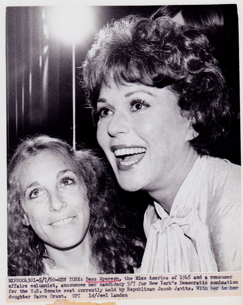 Vintage original photograph Bess Myerson & Barra by MODERNAIRES