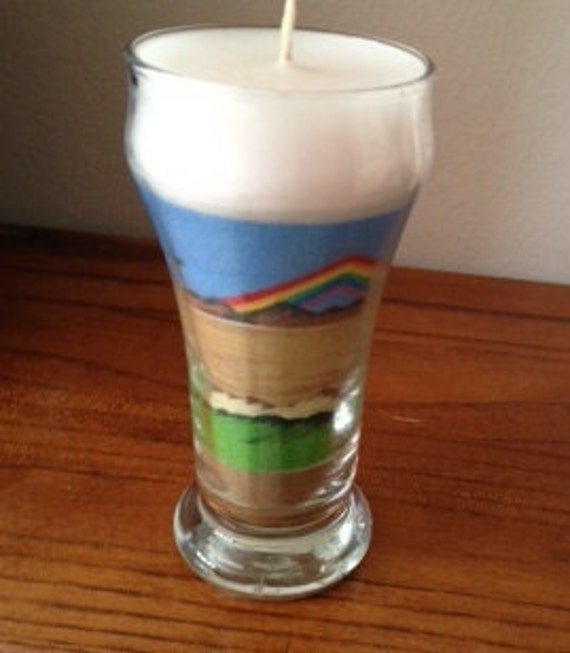 70's SAND ART Candle Scenic Southwestern by MyTreasuresToShare
