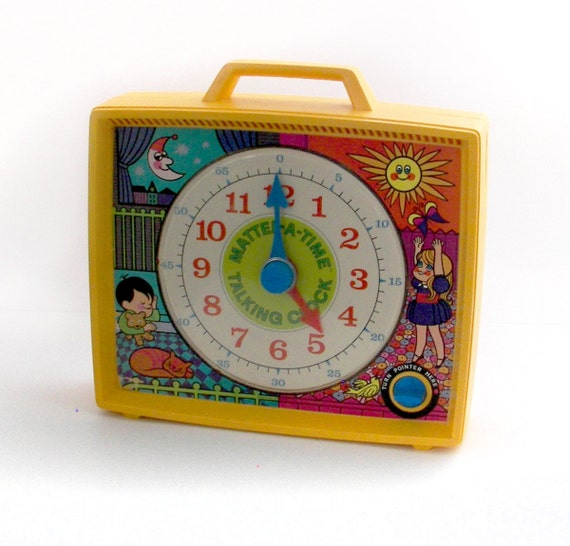 Mattel a Time Vintage Talking Clock 1st learn to tell time