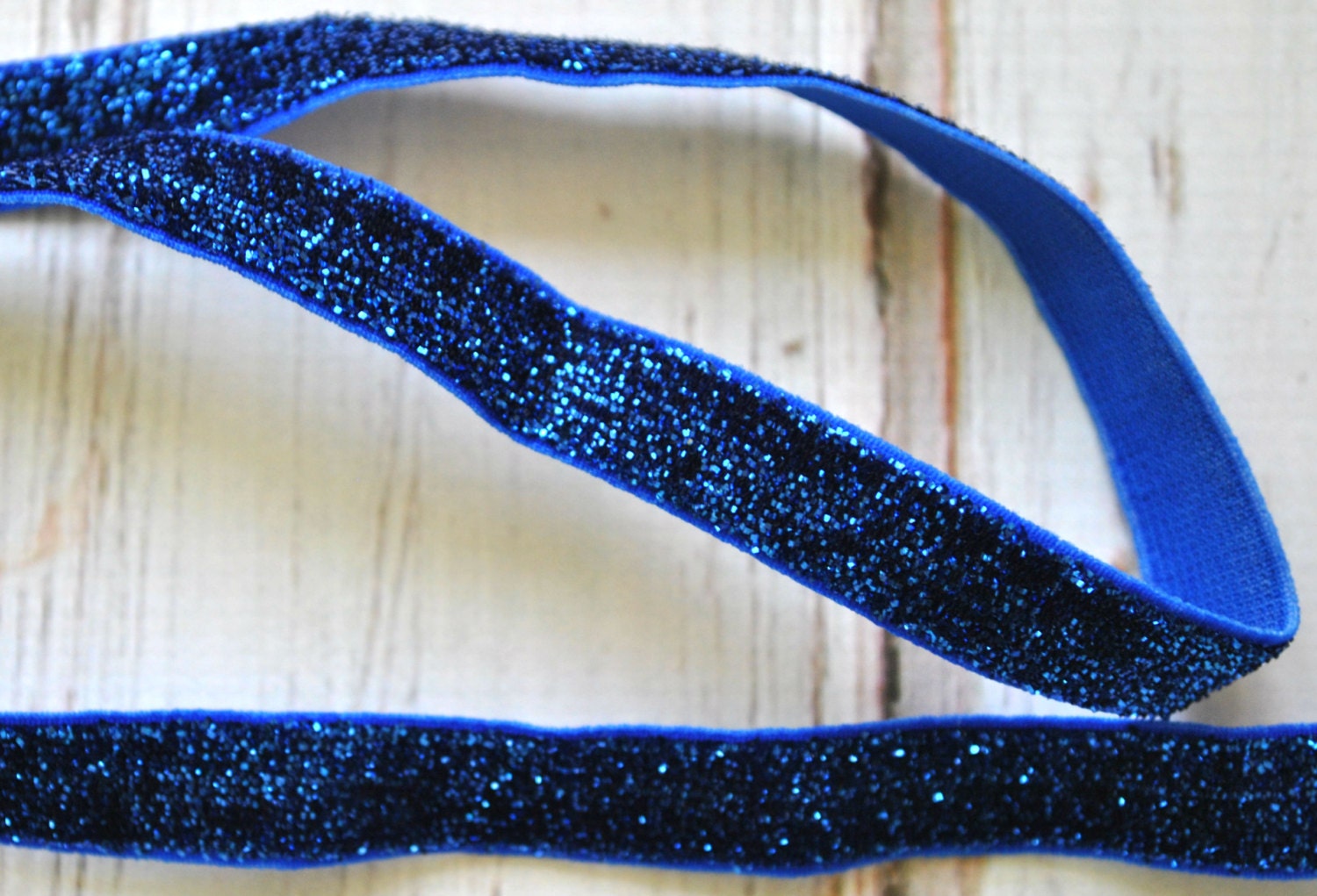 Royal Blue glitter stretch elastic 5 yard 3/8 inch elastic by the