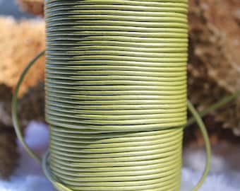 1.8mm metallic lime green leather- 25 meters/81.25 feet