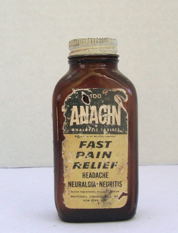 Old Medicine Bottle Brown Bottle Aspirin Bottle Whitehall