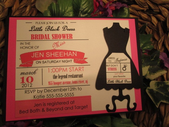 Little Black Dress Bridal Shower Invitations 6