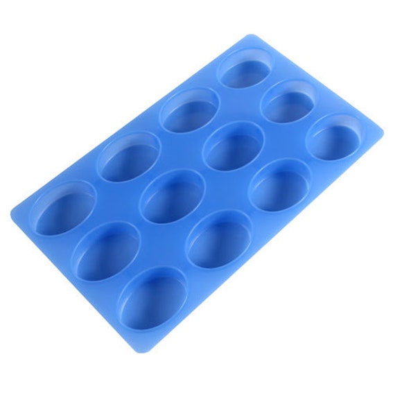 Flexible Oval Silicone Mold 12 Cavity Soap Bar Chocolate