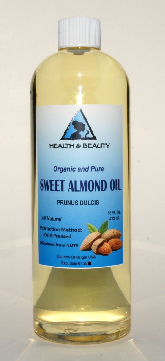 32 oz SWEET ALMOND OIL Organic Carrier Cold by HBOilsCenter