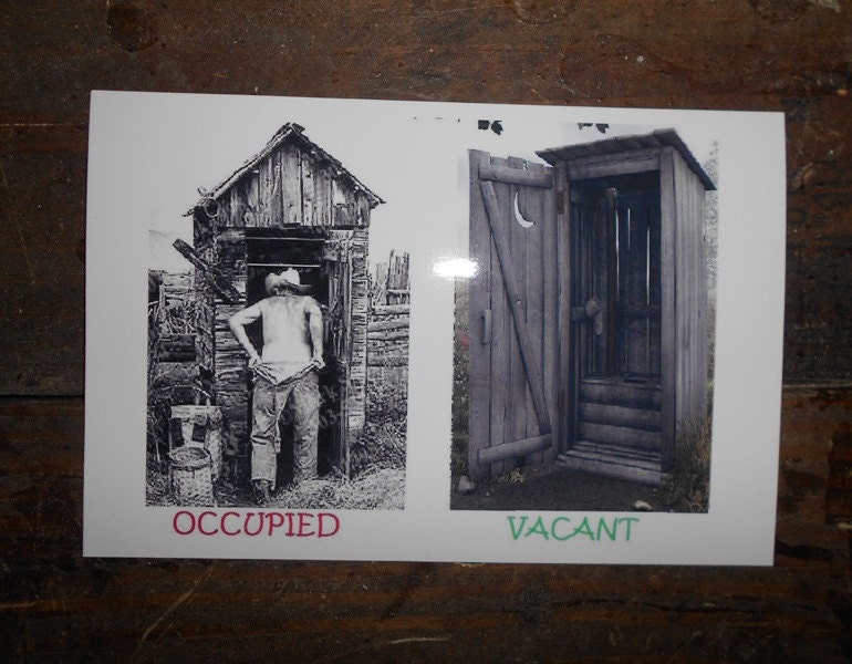 Occupied/Vacant restroom/outhouse sign carved wood sign