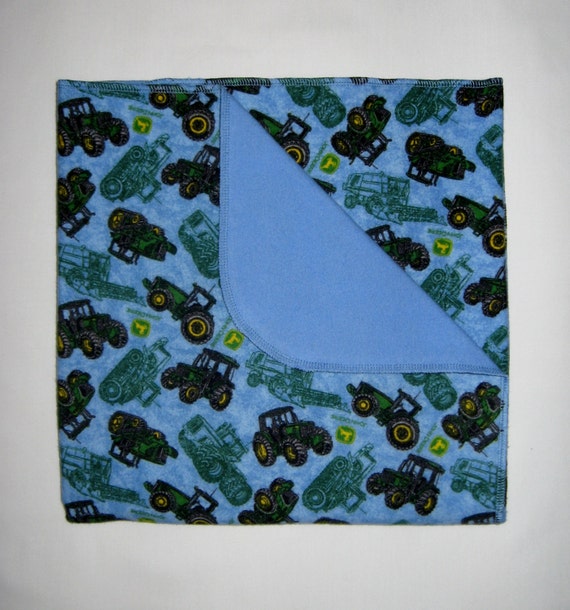 Items similar to XL Blanket 40" x 40" Double Layer John Deere Flannel Baby Blanket
