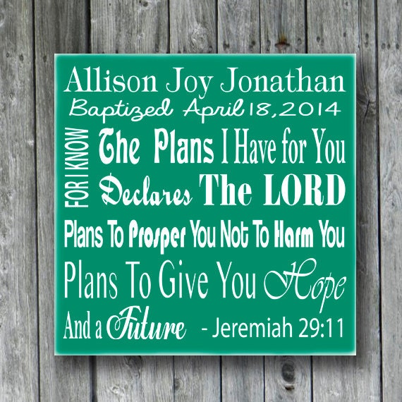 Personalized Baptism Christening Bible Verse SignBaptism