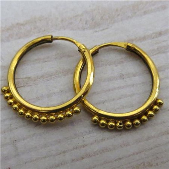 Rajashtani 22K Gold Hoop Earrings One Of A Kind by RONIBIZA