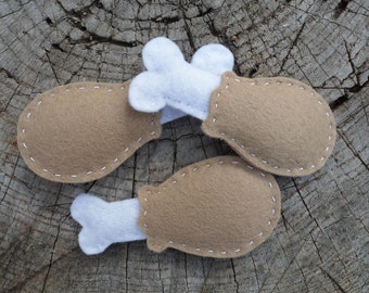 Chicken Drumstick Felt Catnip Toy