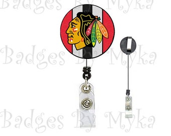 Retractable ID Badge Holder - Chicago Blackhawk