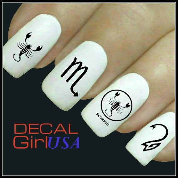 Nail Decal Scorpio Nail Art 20 Water Slide Decals by DecalGirlUSA