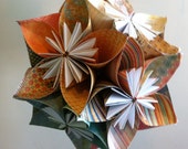 Large Kusudama Origami Ball Decoration in "My Mind's Eye" Color Scheme- Rustic Wedding Decor, Kids Room, Teens Room, Hanging Decoration