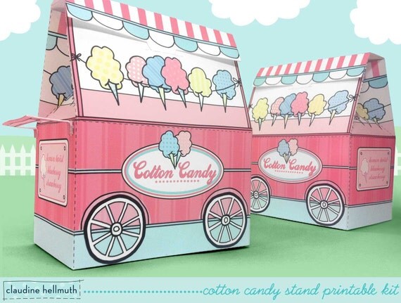 cotton candy stand - party favor, candy and treat boxes, gift card ...